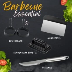 BBQ Gereedschapset - Opbergtas - BBQ Accessoires - BBQ Tang - BBQ Set - BBQ Borstel - BBQ Gereedschap - Roestvrij Staal -Merkloos Winkel 1200x1200 536