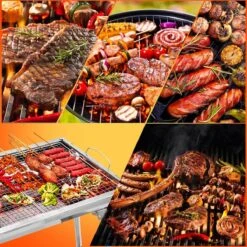 Uten - Houtskoolbarbecue - Opvouwbare Barbecue - Houtskoolbarbecues - Draagbare Camping Barbecue - 430 Roestvrij Staal Grill BBQ - 5-10 Persoon Tuin Buitenfeest - Zilver -Merkloos Winkel 1200x1200 595