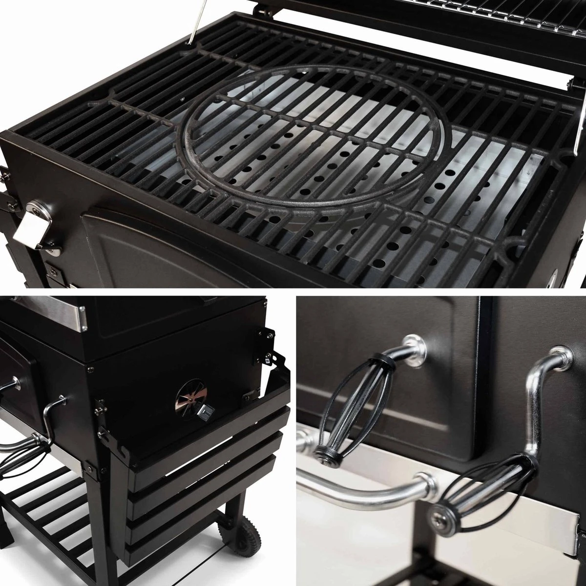 Alice's Garden Houtskool BBQ Bernard - Smoker - Verstelbare Houtskoolbak - Zwart 10 Alice's Garden Houtskool BBQ Bernard - Smoker - Verstelbare Houtskoolbak - Zwart - Afbeelding 8