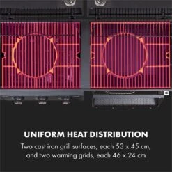 Klarstein Kingsville Double Barbecue - Houtskool- En Gasbarbecue - Smoker BBQ - Inclusief Deksels En Thermometer - Met 2 Roosters - Zwart -Merkloos Winkel 1200x1200 638