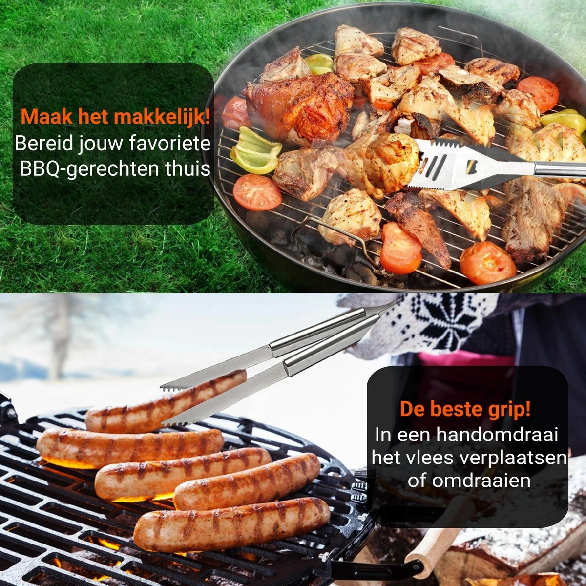 BBQ Accesoires Gereedschapset Koffer Set Tang Borstel Schort Barbecue Dagdeals - Chef Cook BBQ Accessoires Set 12 BBQ Accesoires Gereedschapset Koffer Set Tang Borstel Schort Barbecue Dagdeals - Chef Cook BBQ Accessoires Set - Afbeelding 10