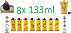 Unilight 8x Universeel Zippo Aansteker Vloeistof - Benzine Aansteker - Aanstekervloeistof - Benzine Vloeistof - 8x 133ml Navulbaar