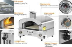 Bighorn Outdoor Edelstaal Gas Pizza Oven - Draagbare Gas Barbecue - Edelstaal -Model SRGG20001 -Merkloos Winkel 1200x787