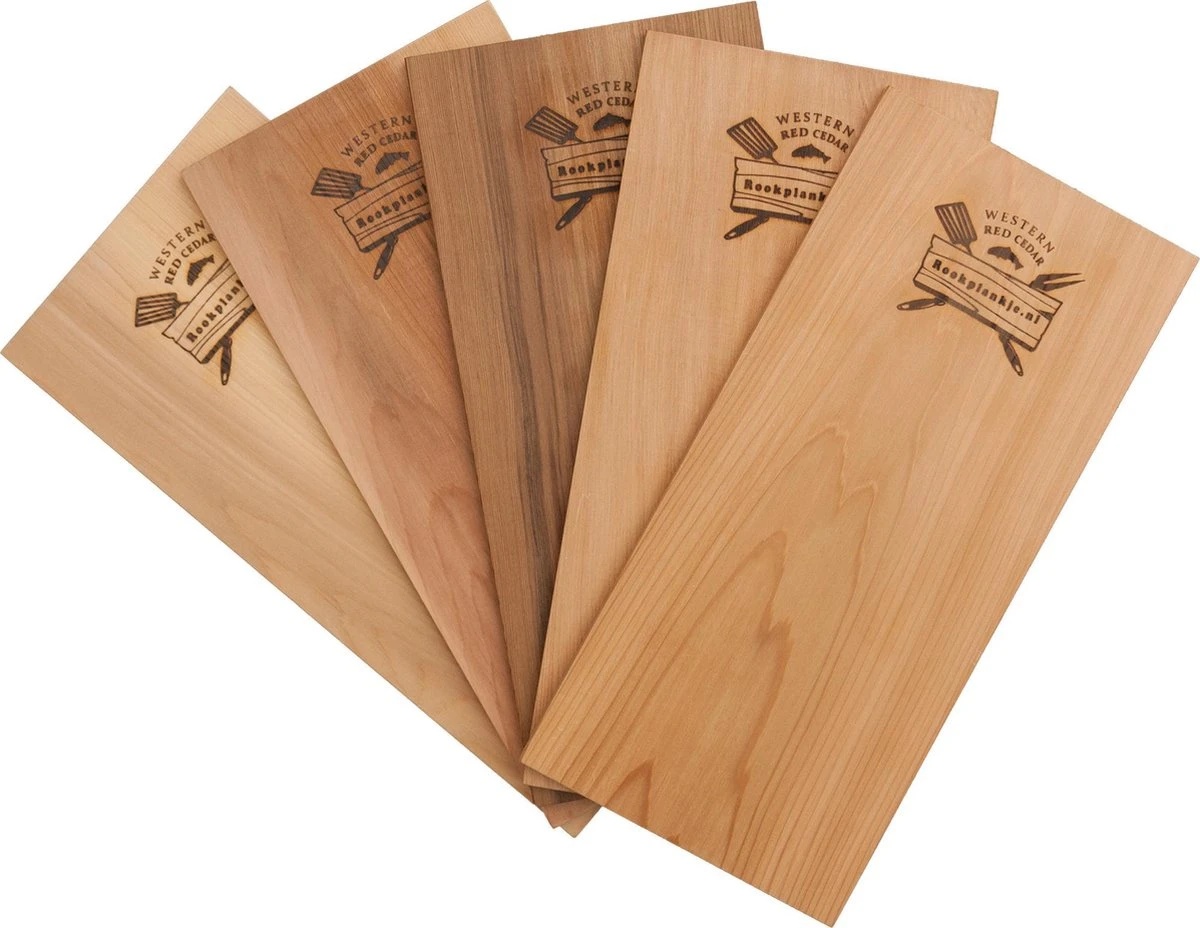 Merkloos Rookplank Western Red Cedar - 5 Stuks - Rookhout 3 Merkloos Rookplank Western Red Cedar - 5 Stuks - Rookhout