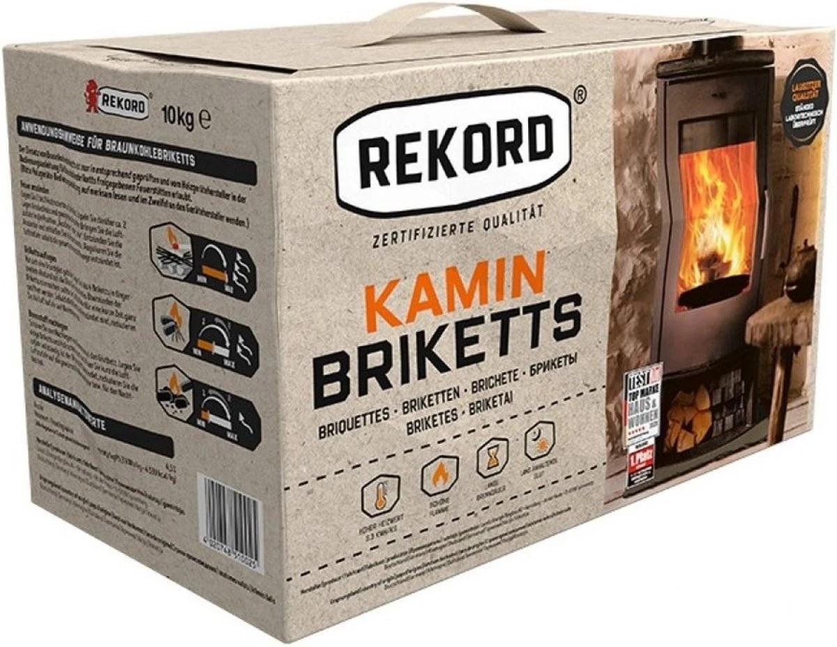Merkloos Rekord Bruinkool Briketten 1x 18 Stuks - Briketten - Haardhout- Kachel- Lignite - 10 Kg. 3 Merkloos Rekord Bruinkool Briketten 1x 18 Stuks - Briketten - Haardhout- Kachel- Lignite - 10 Kg.