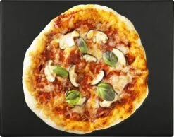 Navaris Pizzasteen XL Voor Oven En Barbecue - Rechthoekige Pizzaplaat 38 X 30 Cm - Inclusief Receptenboek - Keramisch Geglazuurd - Zwart -Merkloos Winkel 1200x942 2