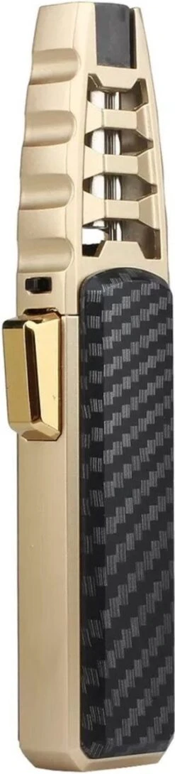 Merkloos Turbo Jetflame Aansteker - Gasbrander - Vuurwerk Torch - Crème Brûlée Brander - BBQ En Sigaren Aansteker - Windproof - Carbon Met Goudkleurige Metalen Behuizing -Merkloos Winkel 272x1200
