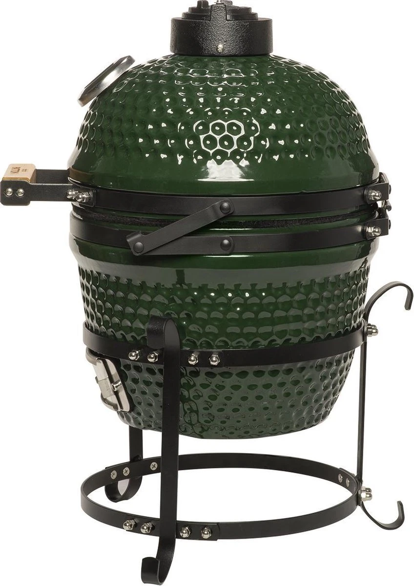 Patton Kamado Keramische Houtskoolbarbecue - 13" - Grilloppervlak Ø 28 Cm - Inclusief Heatdeflector - Groen 5 Patton Kamado Keramische Houtskoolbarbecue - 13" - Grilloppervlak Ø 28 Cm - Inclusief Heatdeflector - Groen - Afbeelding 3