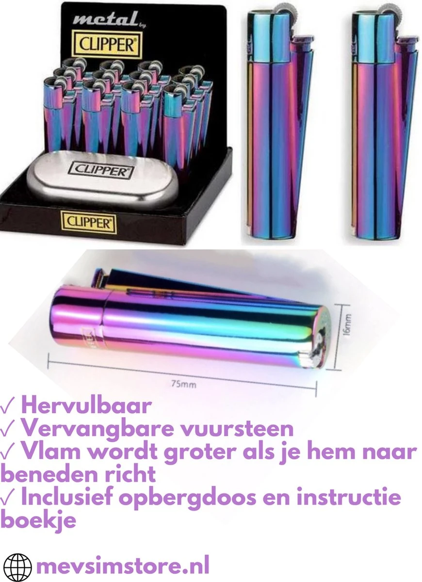 Metalen Clipper Aansteker - Vuursteenaansteker Icy 8 Metalen Clipper Aansteker - Vuursteenaansteker Icy - Afbeelding 6