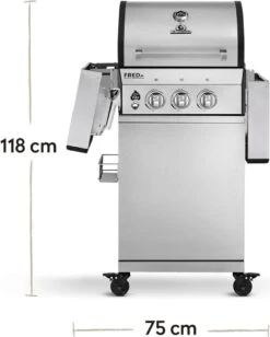 Burnhard Gas BBQ FRED JR. Deluxe - 2 Branders - Incl. Keramische Infraroodbrander & Afdekhoes - Deluxe -Merkloos Winkel 961x1200