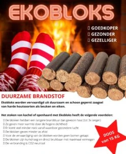 Ekobloks Hardhout Briketten 10 KG - Openhaard- Allesbrander- Kachel- Haardblokken - Hoog Rendement - Extra Lange Brandduur - Duurzaam - CO2 Neutraal - Meer Warmte - Gezondere Lucht - Minder Afval - Goedkope Brandstof - Mooie Vlammen - Puur Natuur -Merkloos Winkel 980x1200